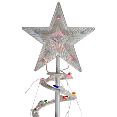 4ft Lighted Spiral Christmas Tree with Star Tree Topper, Multi Lights